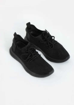 Outlet Hannah Black Knitted Trainers Women Trainers