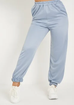 Store Hilma Pastel Blue Casual Loopback Joggers Women Tracksuits