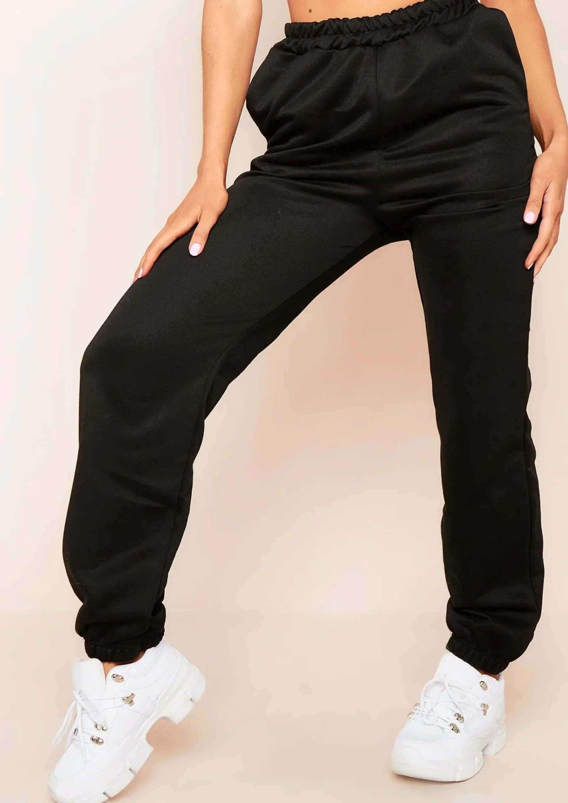 Hilma Black Casual Loopback Joggers^Missy Empire Cheap