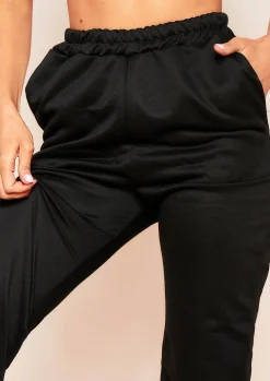 Hilma Black Casual Loopback Joggers^Missy Empire Cheap