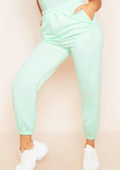 Hilma Mint Green Casual Loopback Joggers^Missy Empire New