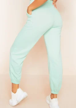Hilma Mint Green Casual Loopback Joggers^Missy Empire New