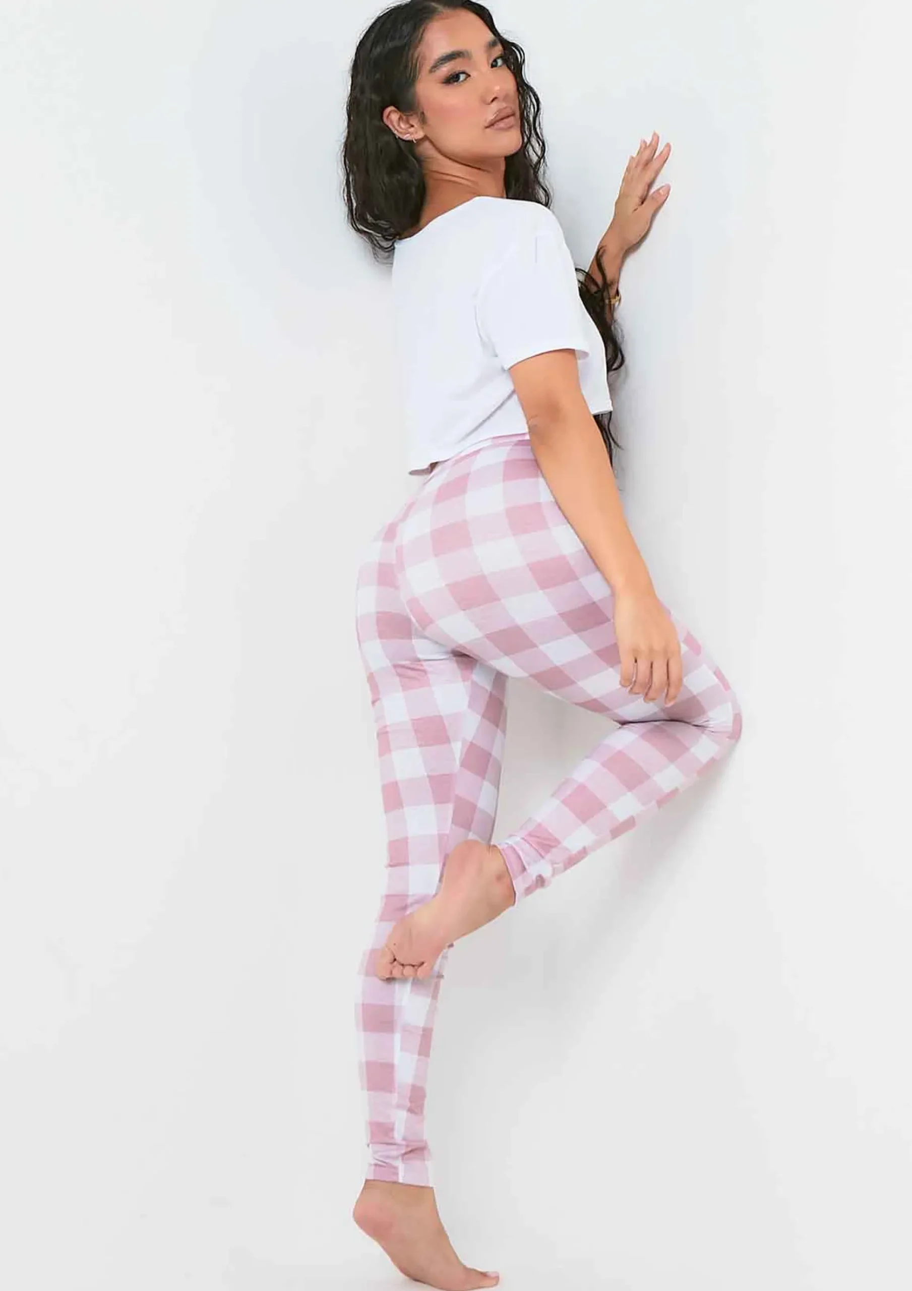 Cheap Hope Pink Check Christmas 'santa's Fave' Slogan Pyjamas Women Nightwear