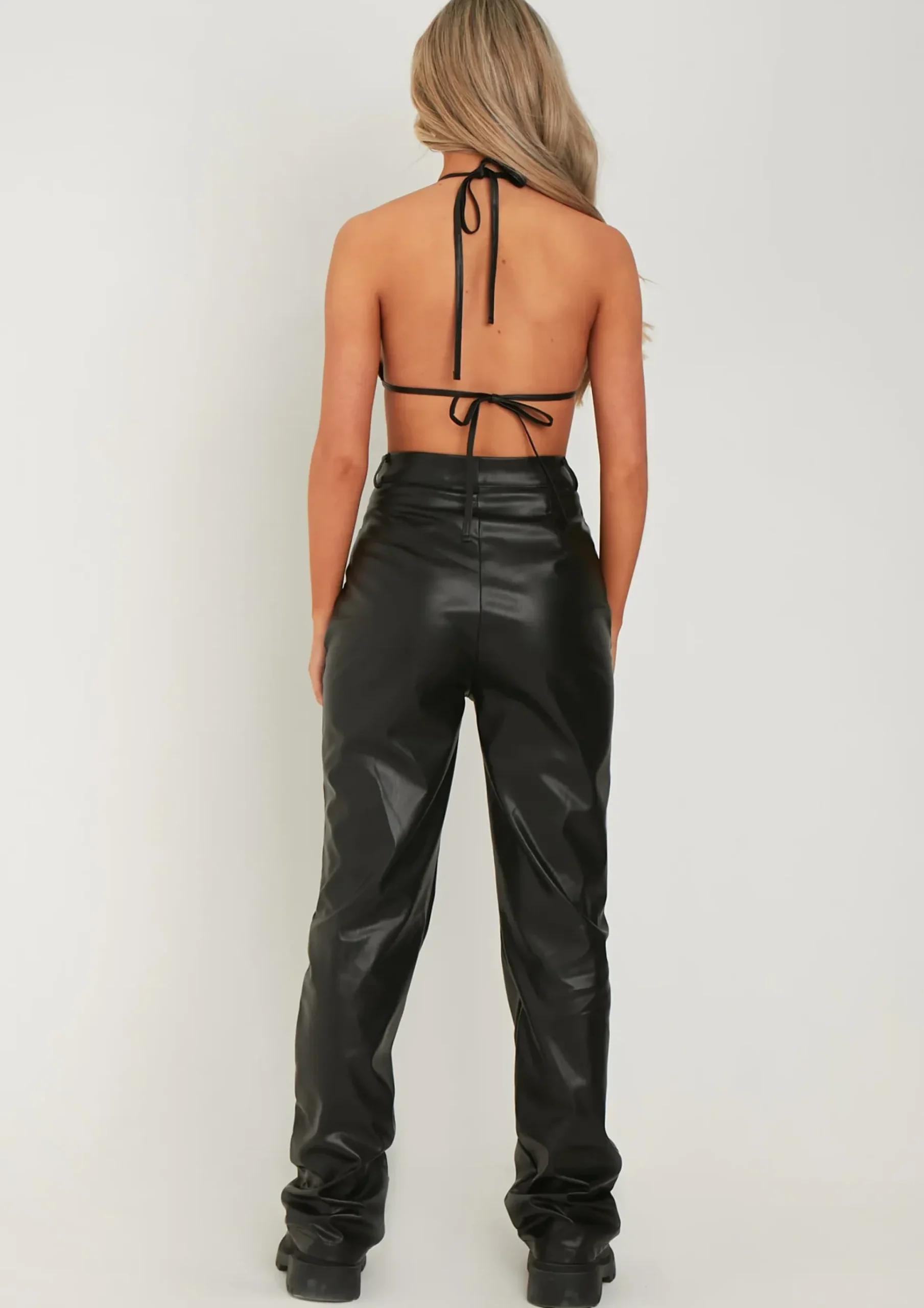 Best Hunter Black Studded Pu Trousers Women Trousers
