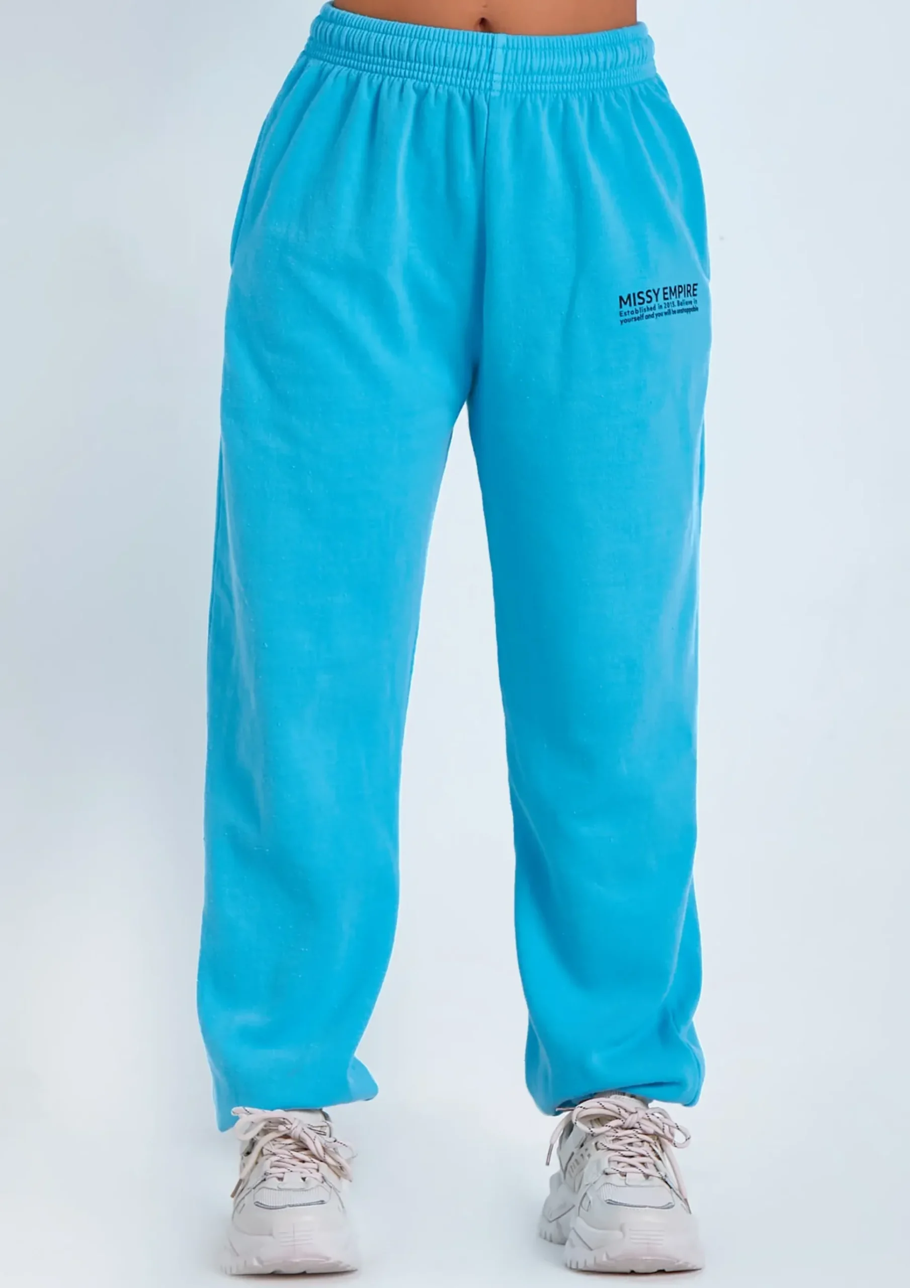 Hot Imogen Blue Text Oversized Joggers Women Tracksuits