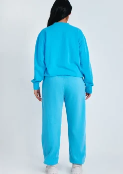 Hot Imogen Blue Text Oversized Joggers Women Tracksuits