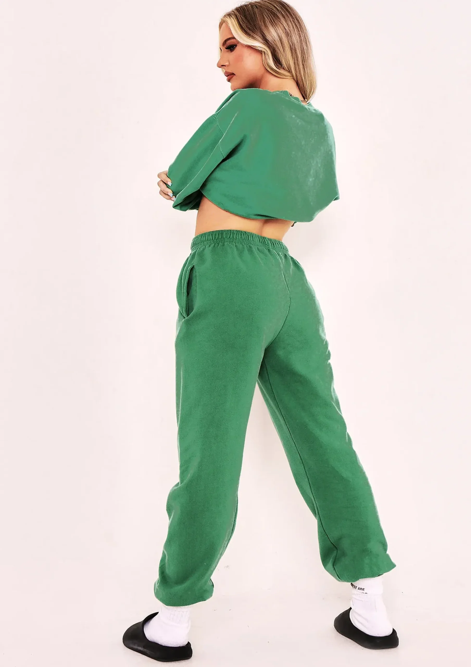 Online Imogen Green Text Oversized Joggers Women Tracksuits