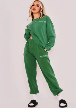 Online Imogen Green Text Oversized Joggers Women Tracksuits