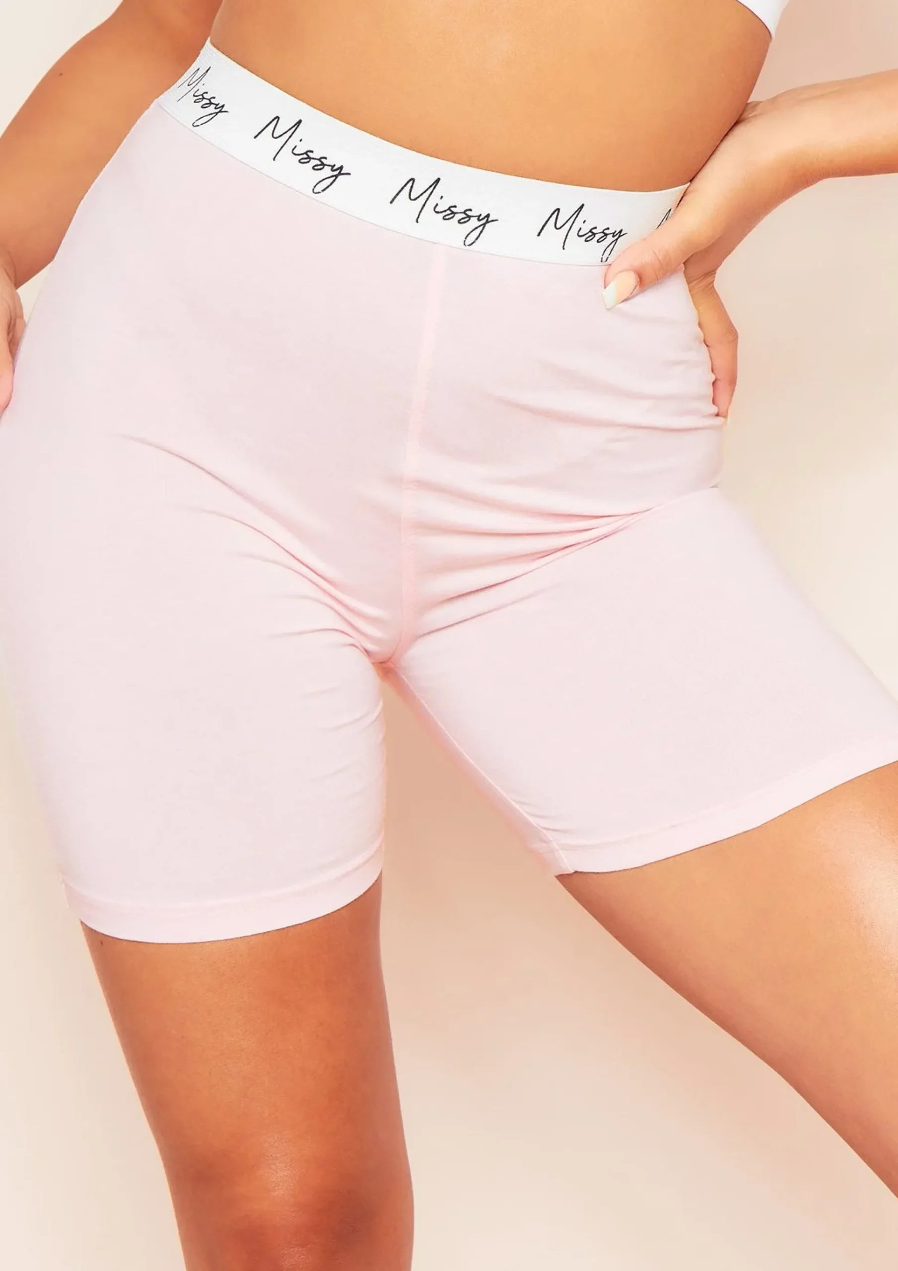 Cheap Irina Baby Pink Missy High Waisted Jersey Cycle Short Women Shorts