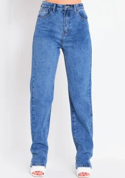 Ivy Blue Mid Wash Straight Leg Jeans^Missy Empire Sale