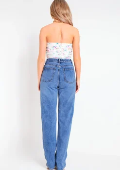 Ivy Blue Mid Wash Straight Leg Jeans^Missy Empire Sale