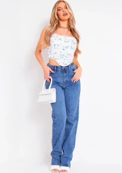 Ivy Blue Mid Wash Straight Leg Jeans^Missy Empire Sale
