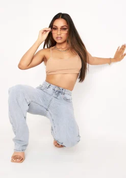 Ivy Pastel Blue Denim Straight Leg Jeans^Missy Empire Discount