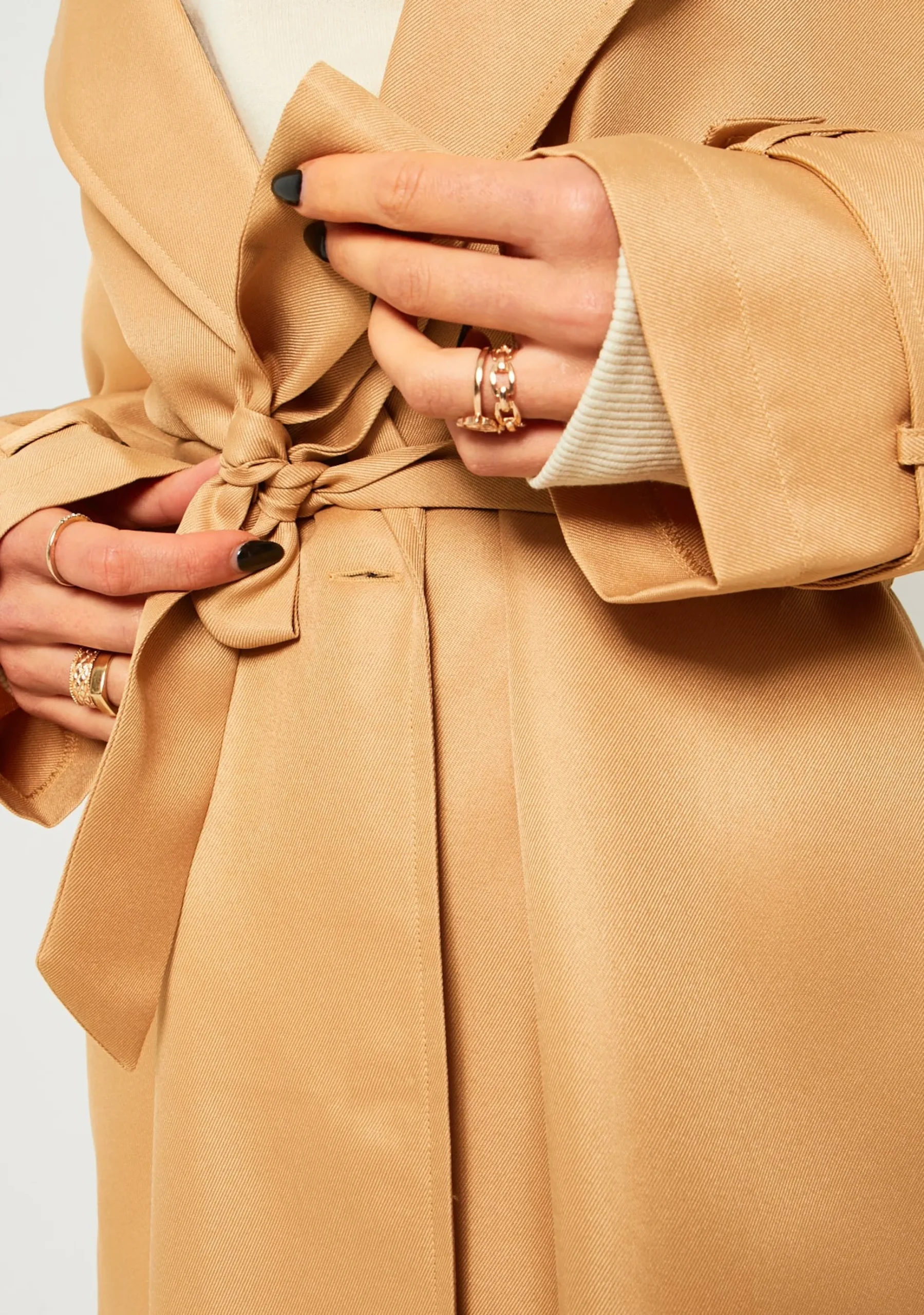 Janelle Beige Longline Classic Trench Coat^Missy Empire Best Sale