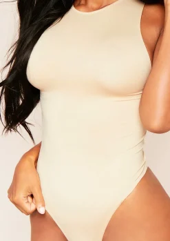Jane Nude Lux Second Skin Crew Neck Racer Bodysuit^Missy Empire Cheap