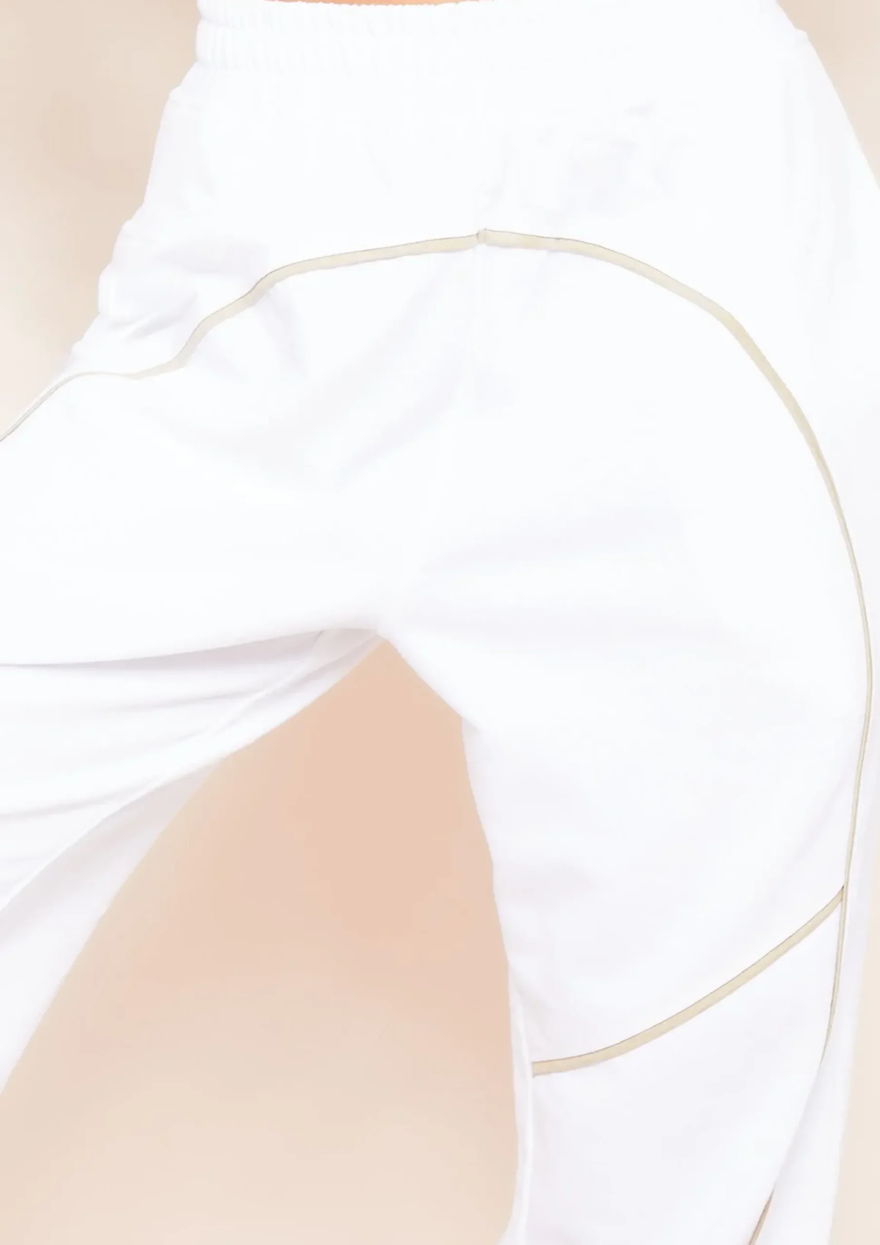 Clearance Jasmin White Contrast Binding Detail Jogger Women Loungewear