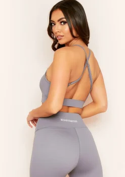 Joline Grey Strappy Gym Bralet^Missy Empire Store