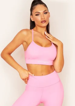 Joline Pink Strappy Gym Bralet^Missy Empire Flash Sale
