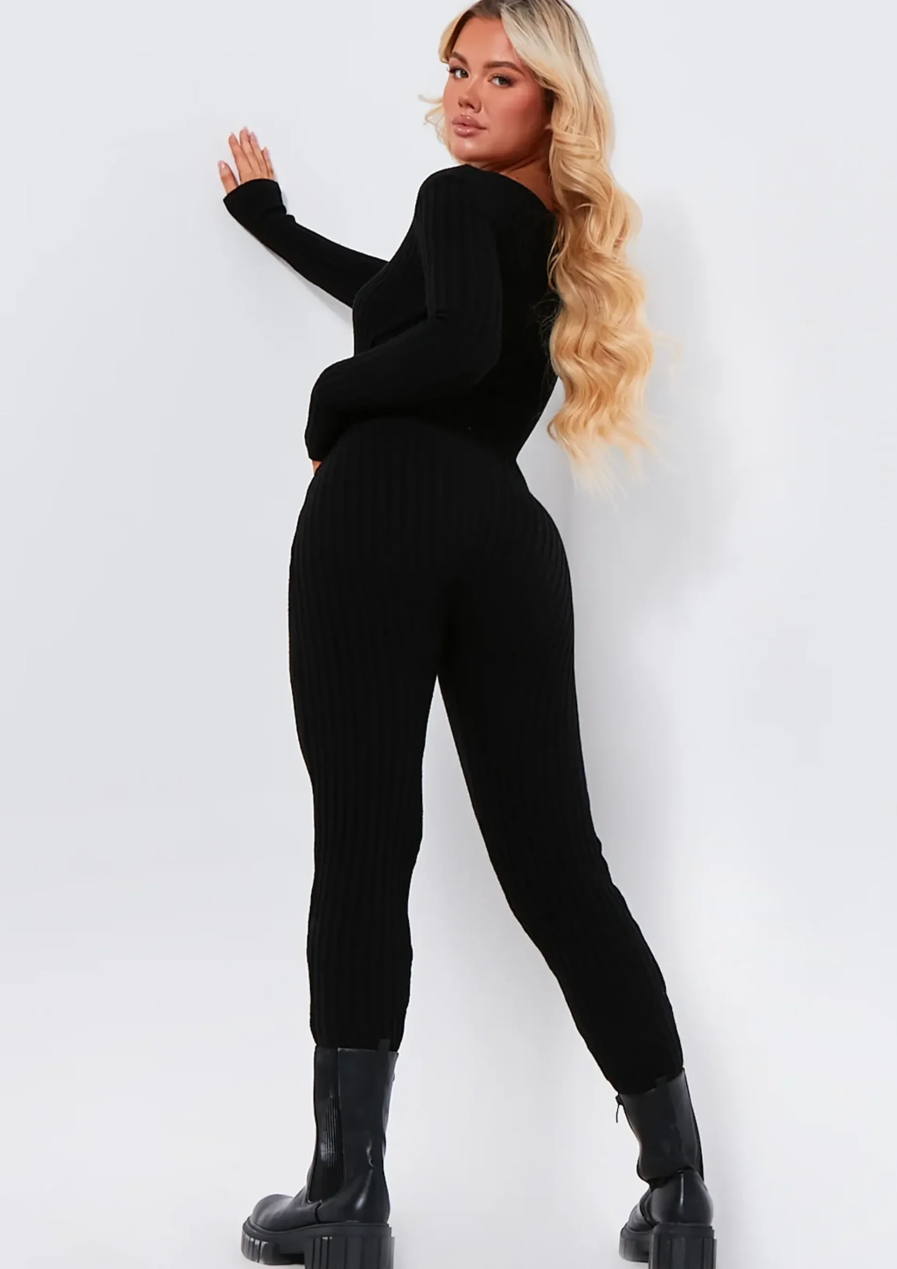 Outlet Jules Black Knitted Button Jumpsuit Women Loungewear