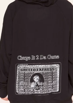Justine Black Ghetto Express Slogan Oversized Hoodie^Missy Empire Cheap