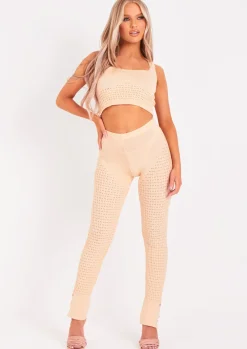 Kaliyah Beige Fine Knit Crop Top^Missy Empire New