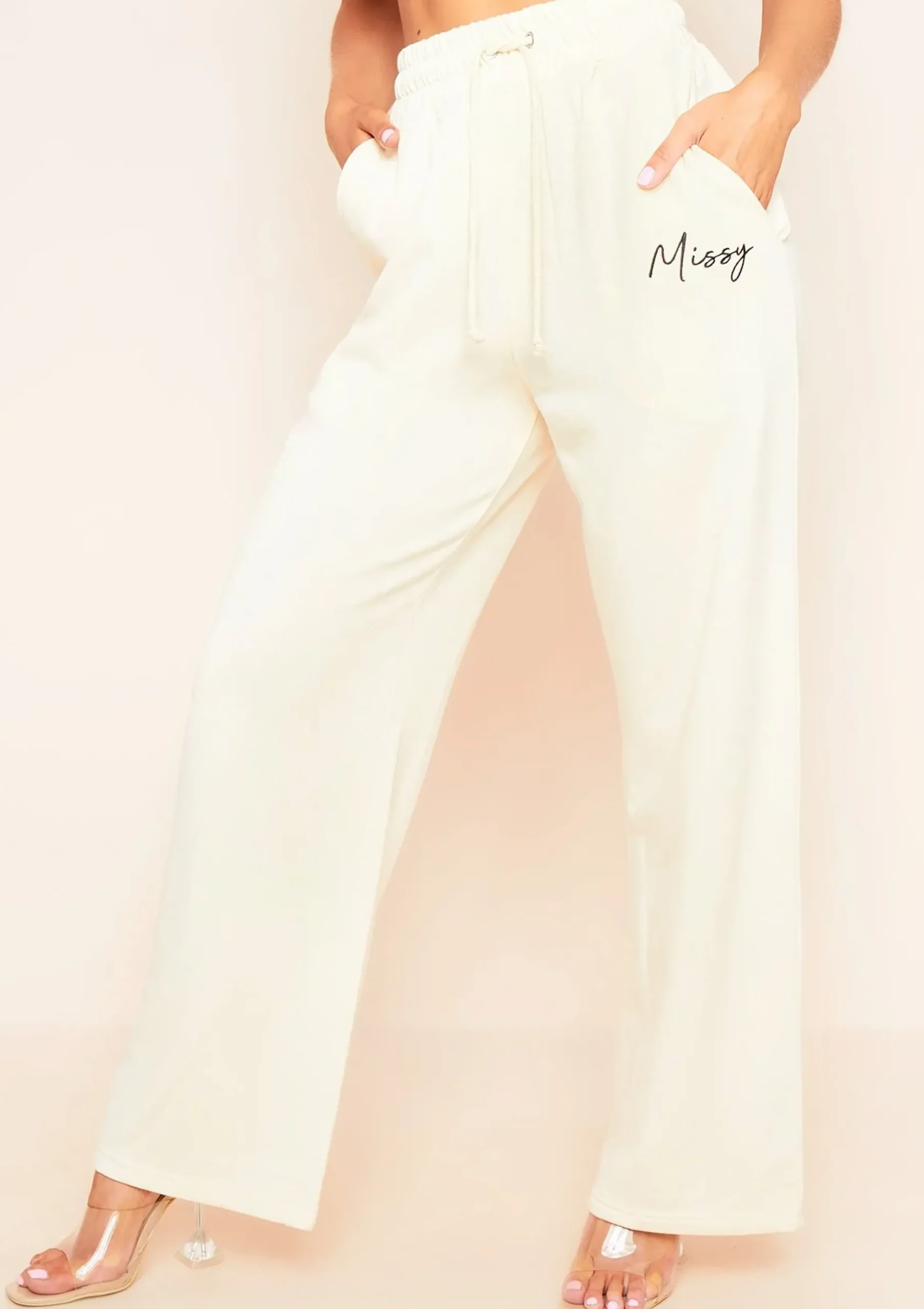 Karin Cream Casual Joggers^Missy Empire Best