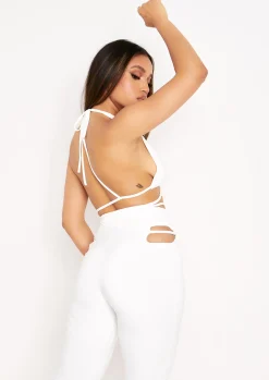 Karla Cream Halterneck Cross Co-Ord Top^Missy Empire Cheap
