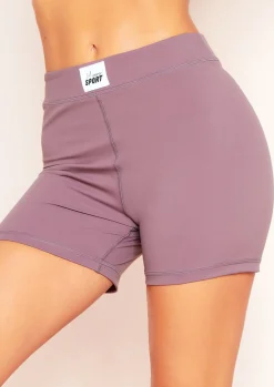 Discount Katy Purple Missy Sport Tab Logo Thick Gym Shorts Women Shorts