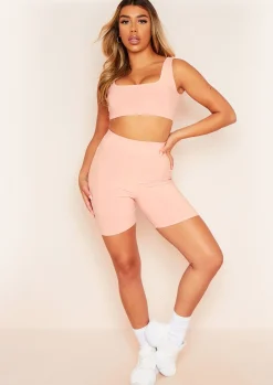 Kendra Peach Square Neck Cropped Vest Top^Missy Empire Cheap