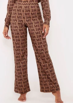 Flash Sale Kimber Brown Me Print Straight Leg Trousers Women Trousers