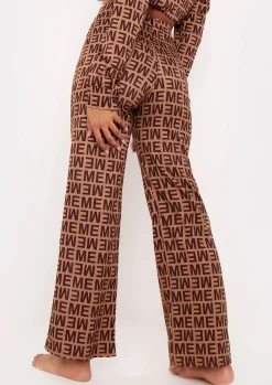 Flash Sale Kimber Brown Me Print Straight Leg Trousers Women Trousers