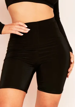 Cheap Klara Black Double Thickness Slinky Cycling Shorts Women Shorts
