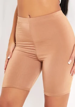 Best Sale Klara Camel Double Thickness Slinky Cycling Shorts Women Shorts