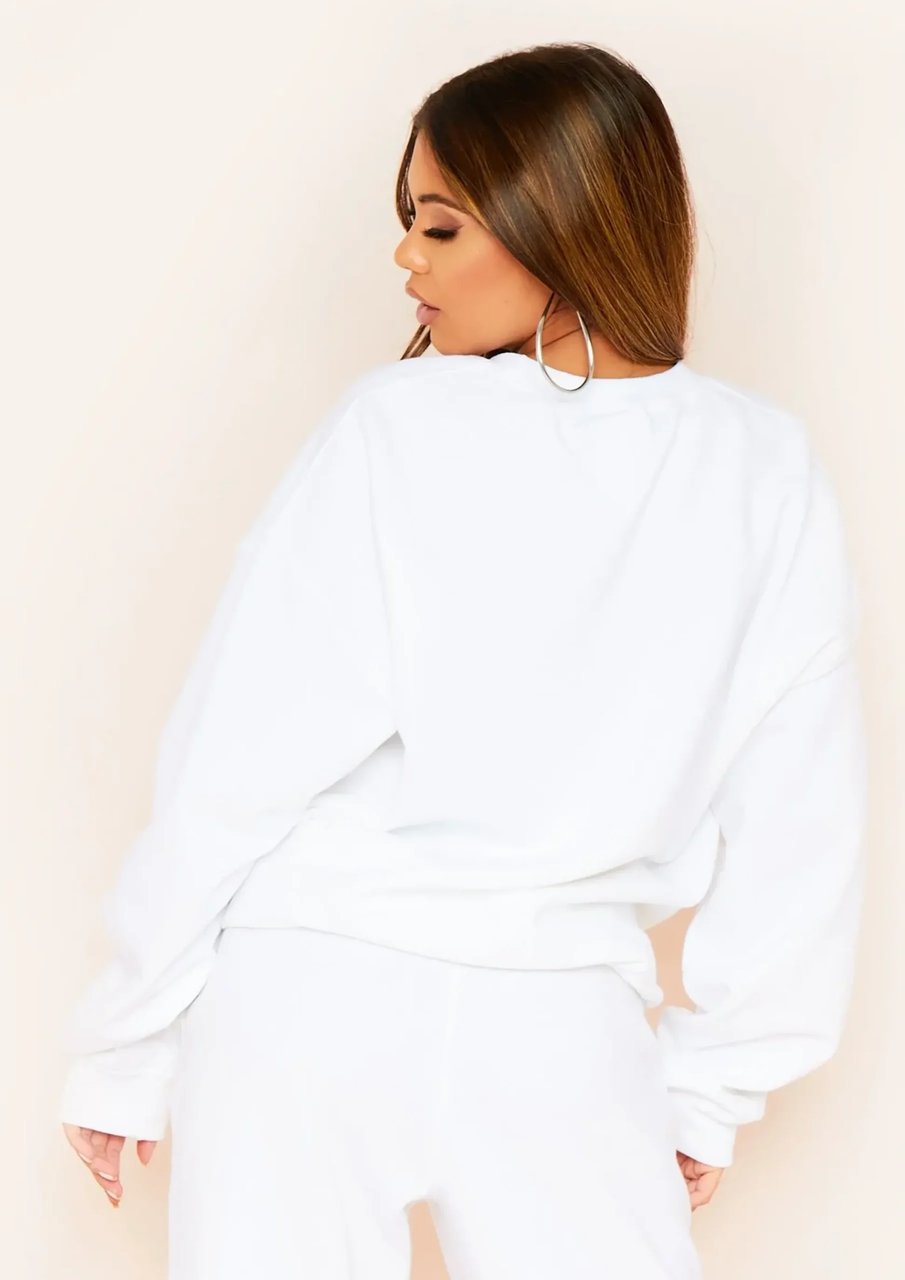 Koletta White Boyfriend Season Oversized Sweatshirt^Missy Empire Outlet