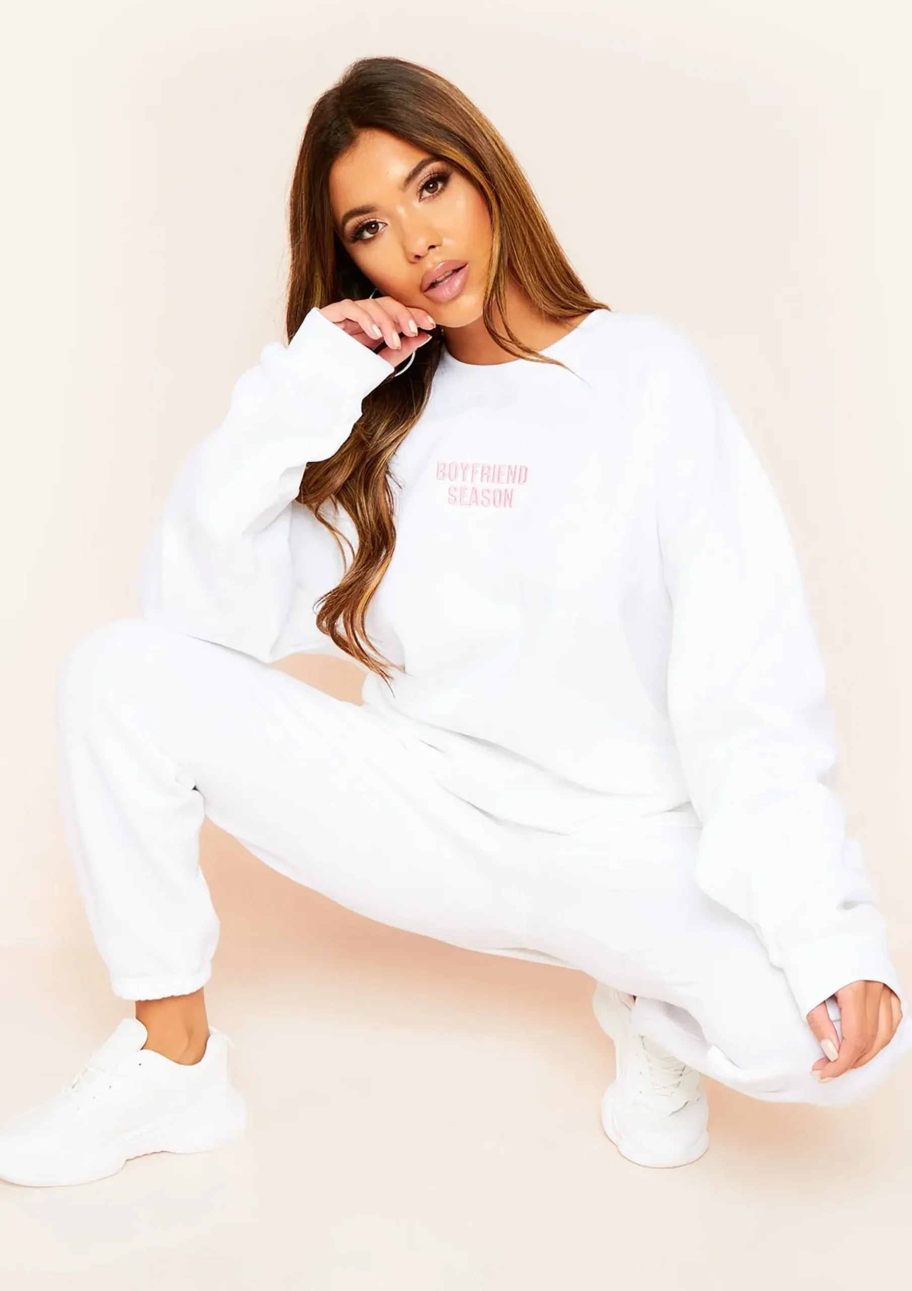 Koletta White Boyfriend Season Oversized Sweatshirt^Missy Empire Outlet