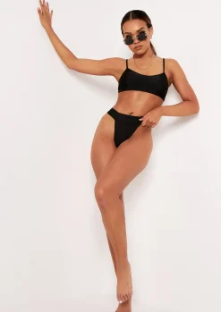 Kourtney Black Bralet High Rise Bikini^Missy Empire Shop