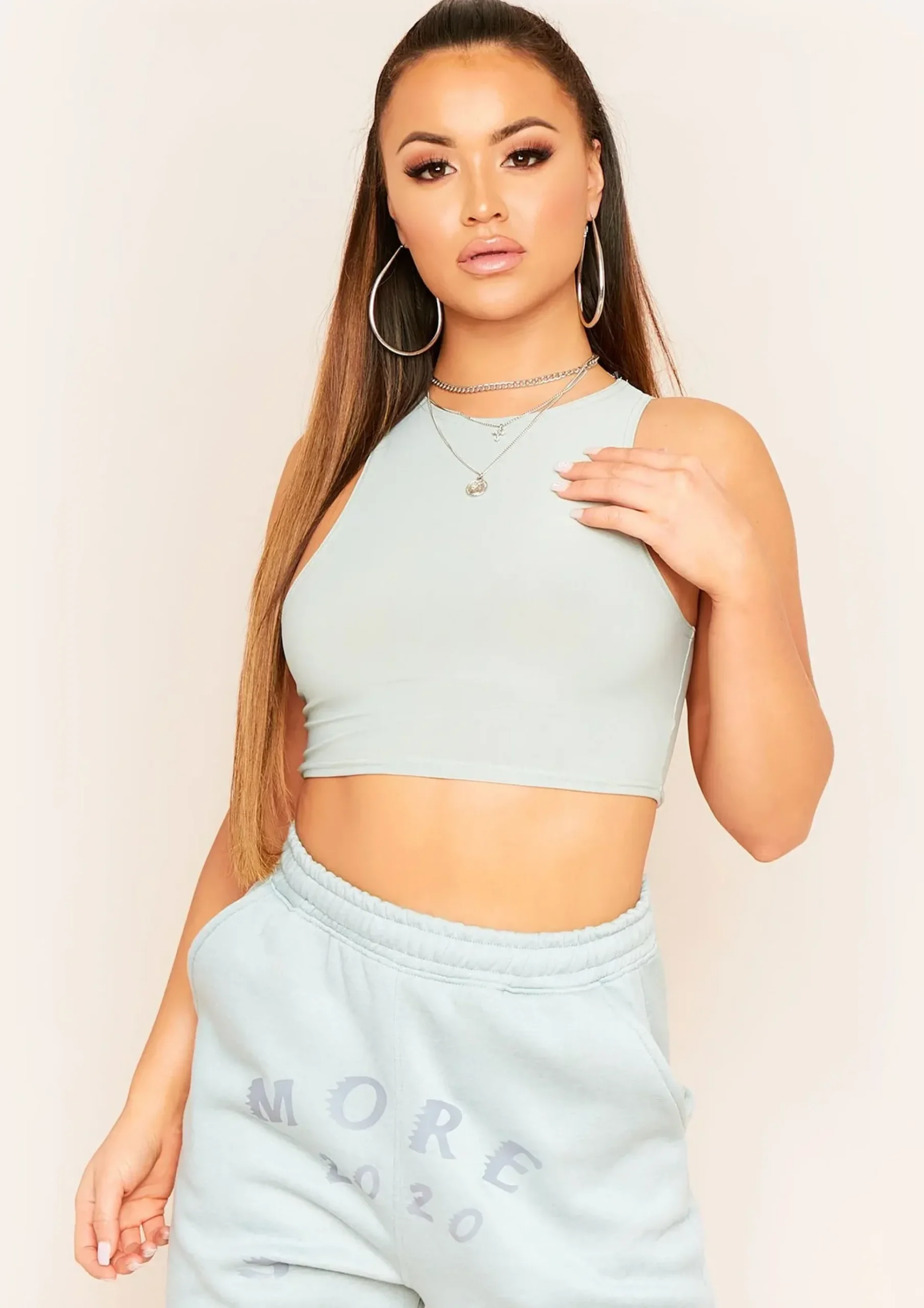 Kylie Olive Extreme Racer Crop Top^Missy Empire Best Sale
