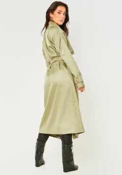 Larsa Olive Trench Coat^Missy Empire Best Sale