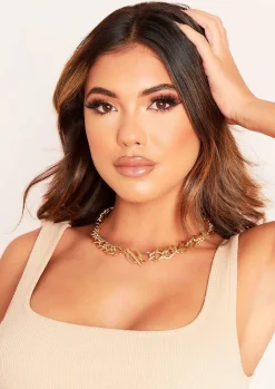 Outlet Laura Thick Gold Lock Necklace Women Necklaces