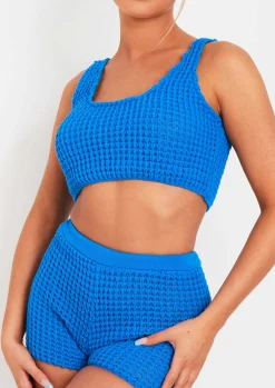 Laurel Blue Crochet Knit Crop Top^Missy Empire Hot