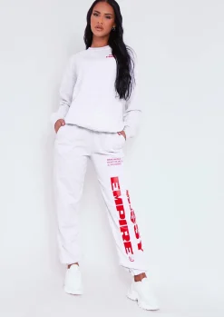 Layla Grey Slogan Joggers^Missy Empire New