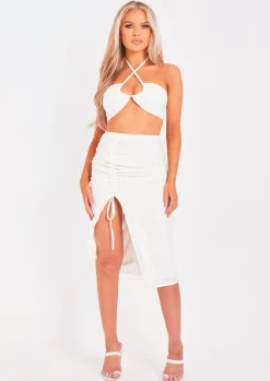 Leah White Halter Neck Bralet^Missy Empire Sale