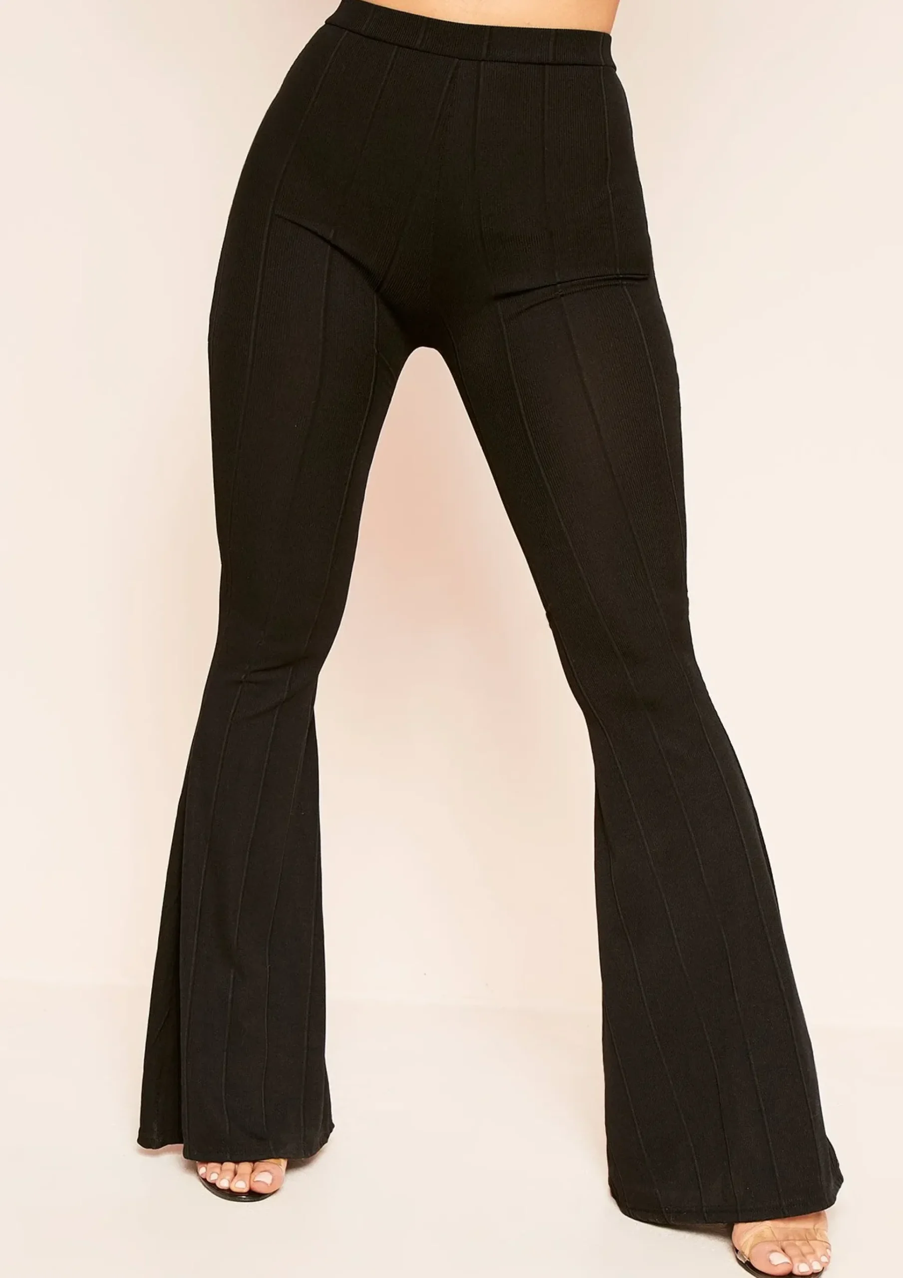 New Leni Black Bandage Flared Trousers Women Trousers