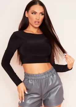 Lily Black Ring Back Detail Top^Missy Empire Best Sale
