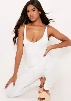 Store Linda Cream Strappy Plunge Jumpsuit Women Jumpsuits & Playsuits