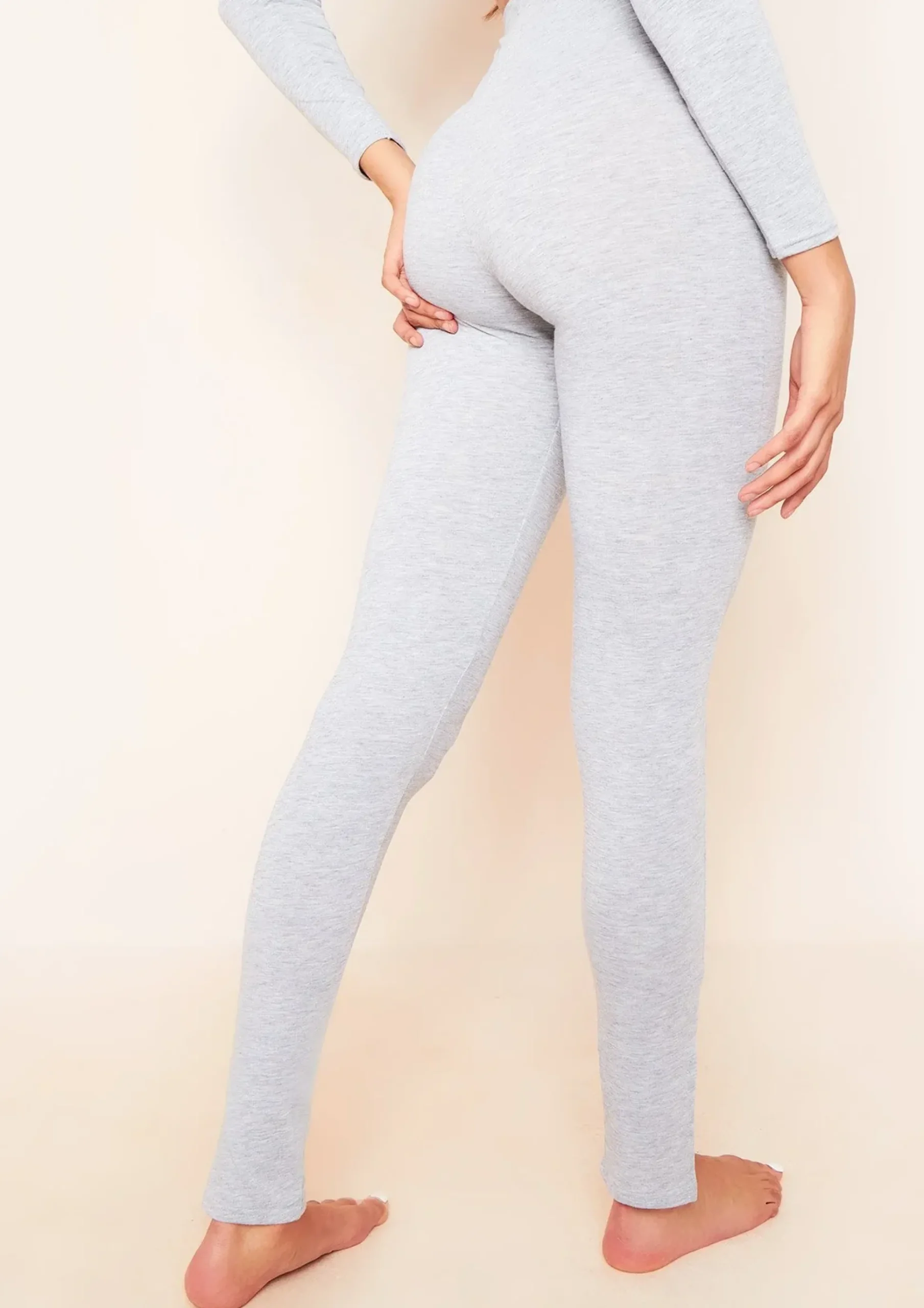 Cheap Lola Grey Split Hem Leggings Women Loungewear