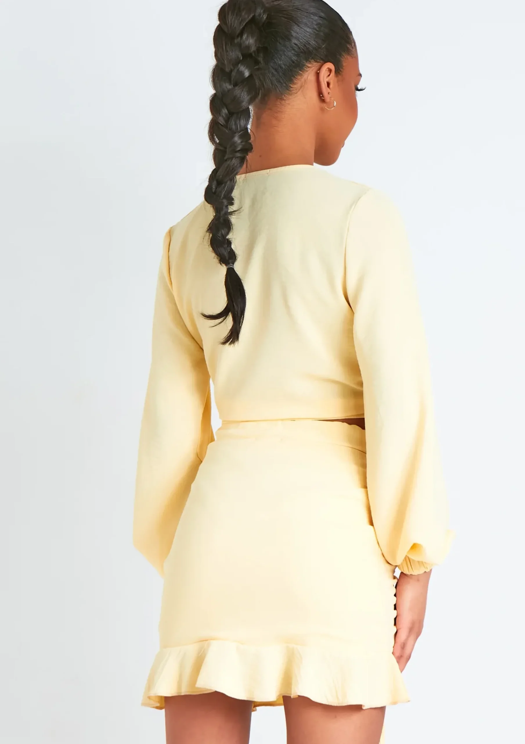 Lola Buttermilk Cream Tie Front Long Sleeve Blouse^Missy Empire Flash Sale