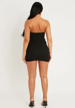 Lorelei Black Mesh Overlay Micro Mini Skirt^Missy Empire Shop
