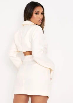 Fashion Lucinda Cream Cut Out Blazer Dress Women Dresses