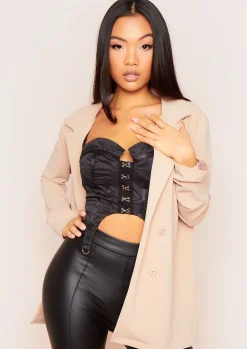 Lucy Beige Casual Slim Fit Blazer^Missy Empire Clearance